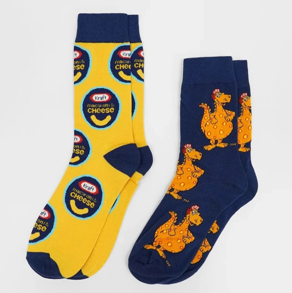 2 Pair Kraft Mac n Cheese Crew Socks